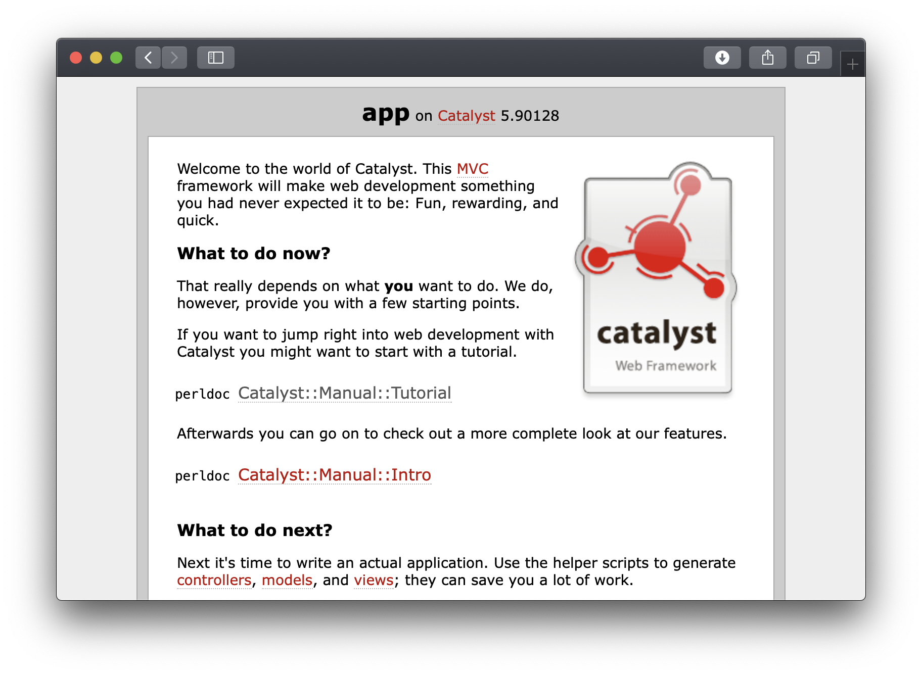 Catalyst Basic Template App on Unit